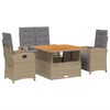 vidaXL Set de comedor jard&iacute;n con cojines 4 pzas rat&aacute;n sint&eacute;tico beige