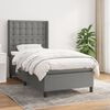 vidaXL Cama box spring con colch&oacute;n tela gris oscuro 80x200 cm