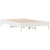 vidaXL Cama con estanter&iacute;a sin colch&oacute;n madera maciza blanca 140x190 cm
