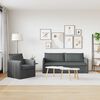 vidaXL Sof&aacute; 2 pcs Gris oscuro 196 x 82 x 85 cm tela