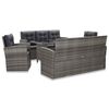vidaXL Set de comedor de jard&iacute;n 5 pzas y cojines rat&aacute;n sint&eacute;tico gris