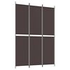 vidaXL Biombo divisor de 3 paneles de tela marr&oacute;n 150x220 cm