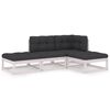 vidaXL Juego de muebles de jard&iacute;n 4 pzas y cojines madera pino maciza