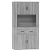 vidaXL Aparador alto de madera contrachapada gris Sonoma