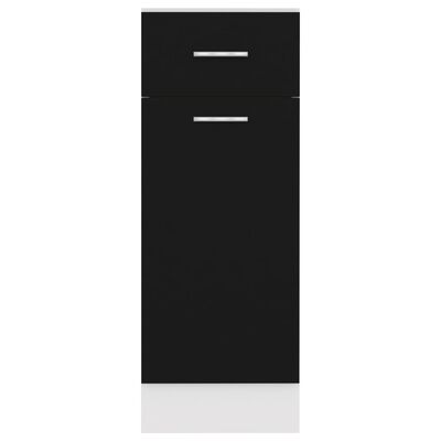 vidaXL Armario inferior cajón de cocina madera de ingeniería negro