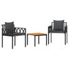 vidaXL Juego de muebles de exterior 3 uds. Gris y Gris Oscuro