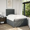 vidaXL Cama box spring con colch&oacute;n tela gris oscuro 120x190 cm