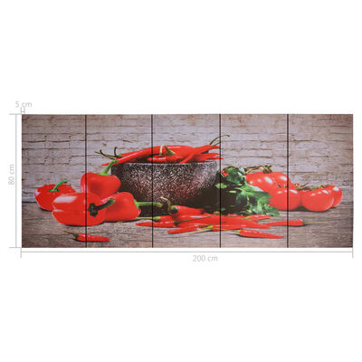vidaXL Juego de lienzos pimientos rojos multicolor 200x80 cm