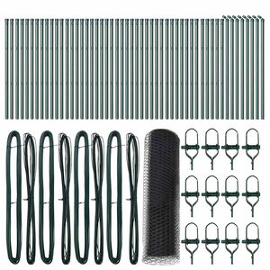 vidaXL Poste de Valla Gris 100 x 0,4 m (malla de 13 mm) Acero y PVC