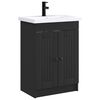 vidaXL Juego de muebles de ba&ntilde;o Negro 56 x 37,5 x 81 cm