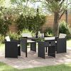 vidaXL Conjunto de Comedor de Jard&iacute;n 5 pcs Negro rat&aacute;n sint&eacute;tico