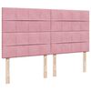 vidaXL Estructura de cama otomana colchones terciopelo rosa 200x200cm
