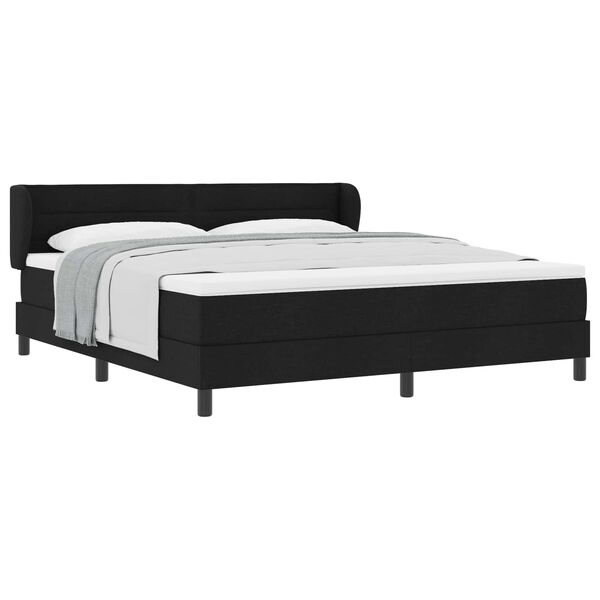 vidaXL Cama tipo Box Spring con colch&oacute;n Negro 180 x 200 cm tela