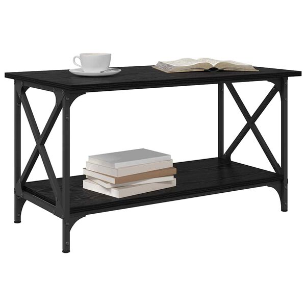 vidaXL Mesa de Caf&eacute; Roble negro 80 x 45 x 45.5 cm Madera contrachapada