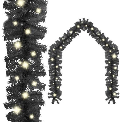 vidaXL Guirnalda de Navidad con luces LED negro 10 m