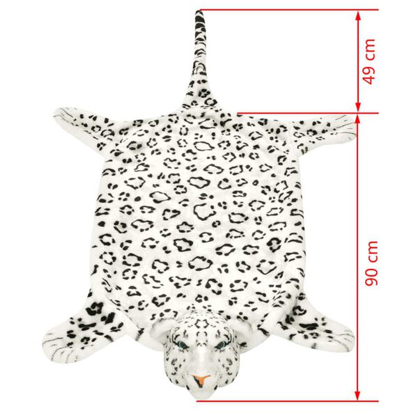 vidaXL Alfombra afelpada de leopardo 139 cm blanco
