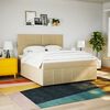 vidaXL Cama box spring con colchón tela color crema 180x200 cm