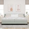 vidaXL Cama tipo Box Spring Gris claro 200 x 200 cm Terciopelo