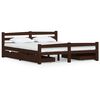 vidaXL Estructura de cama con 4 cajones pino marr&oacute;n oscuro 160x200 cm