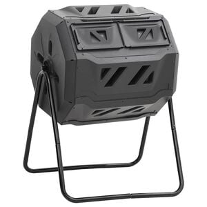 vidaXL Contenedor de compostaje de jard&iacute;n negro 73x64x95 cm 160 L