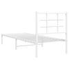 vidaXL Estructura cama sin colchón con cabecero metal blanco 80x200 cm