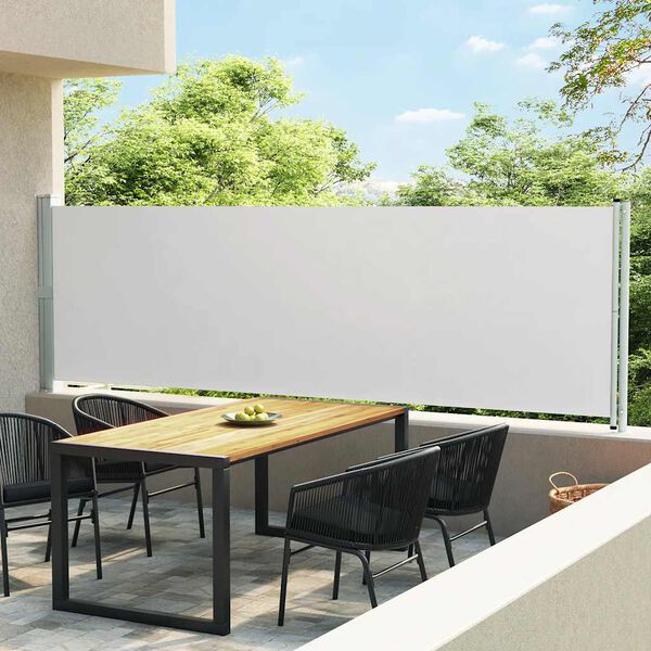 vidaXL Toldo lateral retr&aacute;ctil para patio crema 140x600 cm