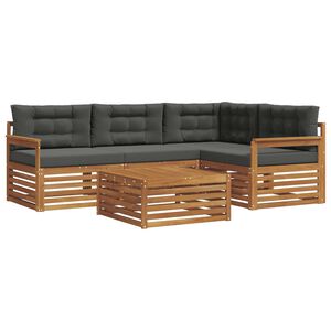 vidaXL Conjunto de sof&aacute;s de exterior 5 pcs Natural y Antracita