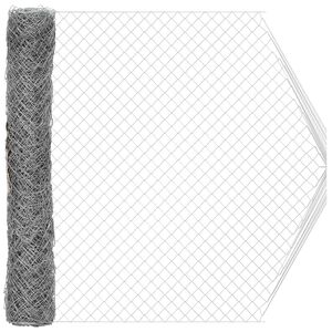 vidaXL Cerca de eslabones de cadena Galvanizado 2 x 10 m Cristal