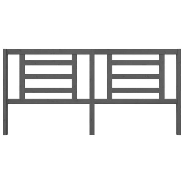 vidaXL Cabecero de cama madera maciza de pino gris 206x4x100 cm