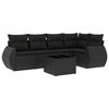 vidaXL Set de sof&aacute;s de jard&iacute;n 6 piezas y cojines rat&aacute;n sint&eacute;tico negro