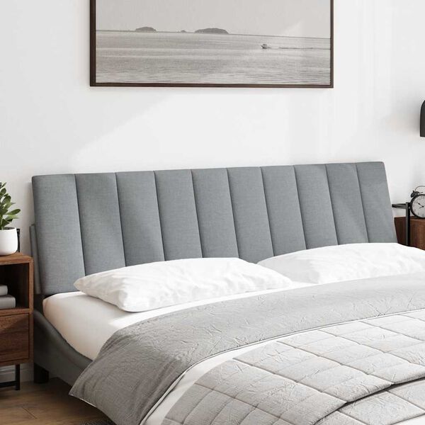 vidaXL Cabecero de cama acolchado Hanko tela gris claro 180 cm