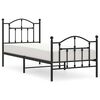 vidaXL Estructura cama sin colch&oacute;n con estribo metal negro 90x190 cm