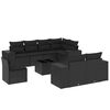 vidaXL Set de sof&aacute;s de jard&iacute;n 8 piezas y cojines rat&aacute;n sint&eacute;tico negro