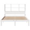 vidaXL Cama con estanter&iacute;a sin colch&oacute;n madera maciza blanca 160x200 cm