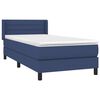 vidaXL Cama box spring con colch&oacute;n tela azul 100x200 cm