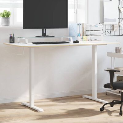 vidaXL Marco de escritorio de pie acero blanco (94-135)x60x(70-114) cm