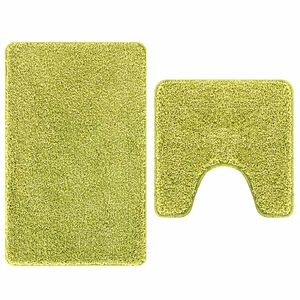 vidaXL Conjunto de alfombra de ba&ntilde;o antideslizante 2 pcs Verde PP