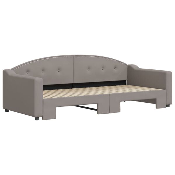 vidaXL Sof&aacute; cama nido tela gris taupe 90x200 cm