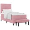 vidaXL Cama tipo Box Spring con cabecera Rosa 200 x 100 cm Terciopelo