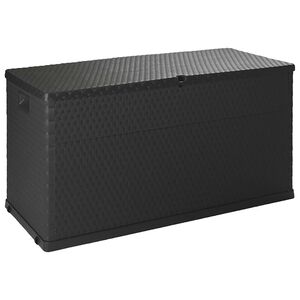 vidaXL Caja de almacenamiento de jard&iacute;n antracita rat&aacute;n PP 120x56x63cm