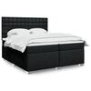 vidaXL Cama box spring con colch&oacute;n tela negro 200x200 cm