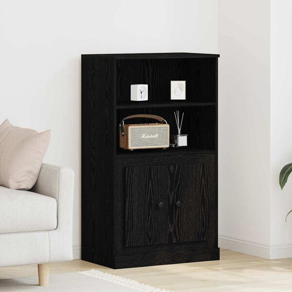 vidaXL Highboard Roble Negro 60 x 35.5 x 103.5 cm Madera contrachapada