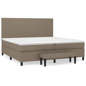 vidaXL Cama box spring con colch&oacute;n tela gris taupe 200x200 cm