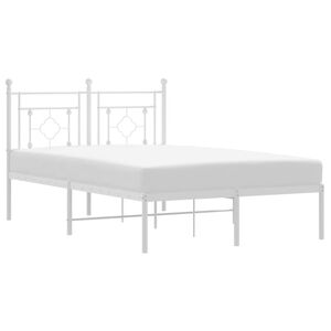 vidaXL Estructura cama sin colch&oacute;n con cabecero metal blanco 120x190cm