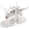 vidaXL Sujetalibros 2 uds. Plateado 21,5 x 15,5 x 20 cm Aluminio