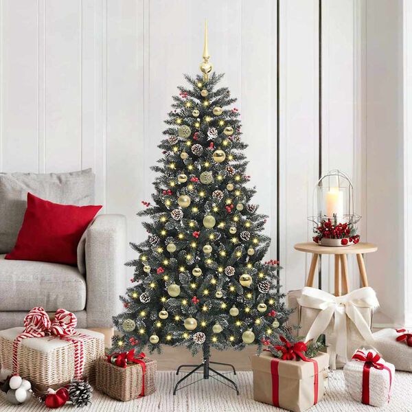 vidaXL &Aacute;rbol de Navidad artificial Verde 150 cm PVC, Pl&aacute;stico y Acero
