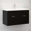 vidaXL Mueble con lavabo madera de ingenier&iacute;a negro