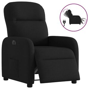 vidaXL Sill&oacute;n reclinable el&eacute;ctrico de tela negro