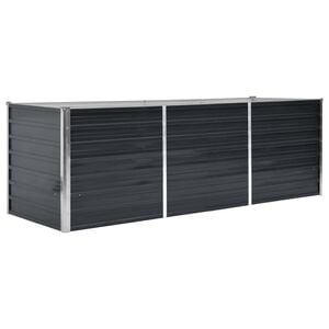 vidaXL Arriate de acero galvanizado gris antracita 240x80x77 cm