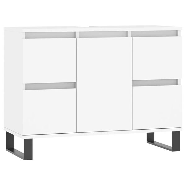 vidaXL Mueble de ba&ntilde;o madera de ingenier&iacute;a blanco 80x33x60 cm